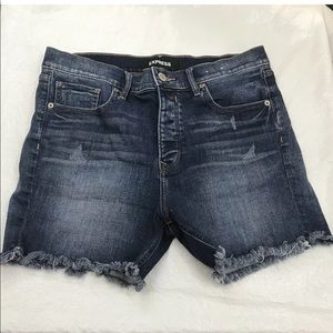 Express Midi Denim Shorts